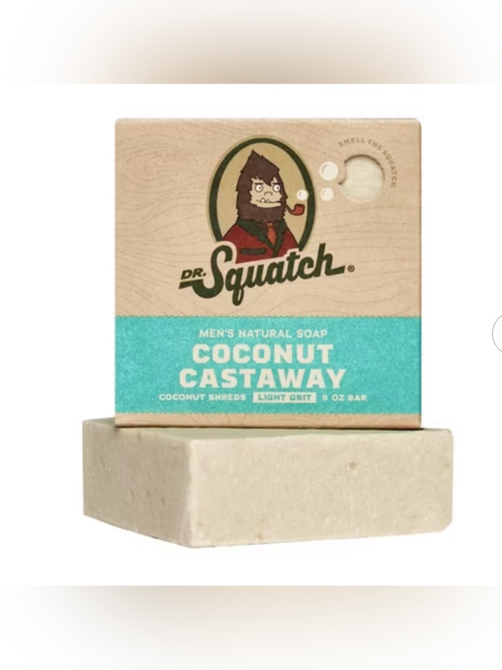 Dr. Squatch Coconut Castaway Men's Natural Soap - Light Grit - 5oz